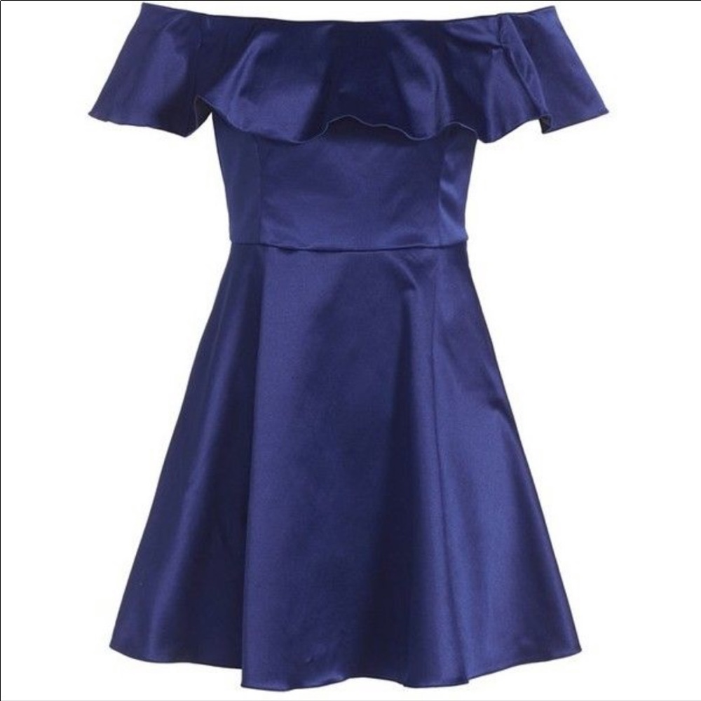Topshop petite off shoulder mini dress